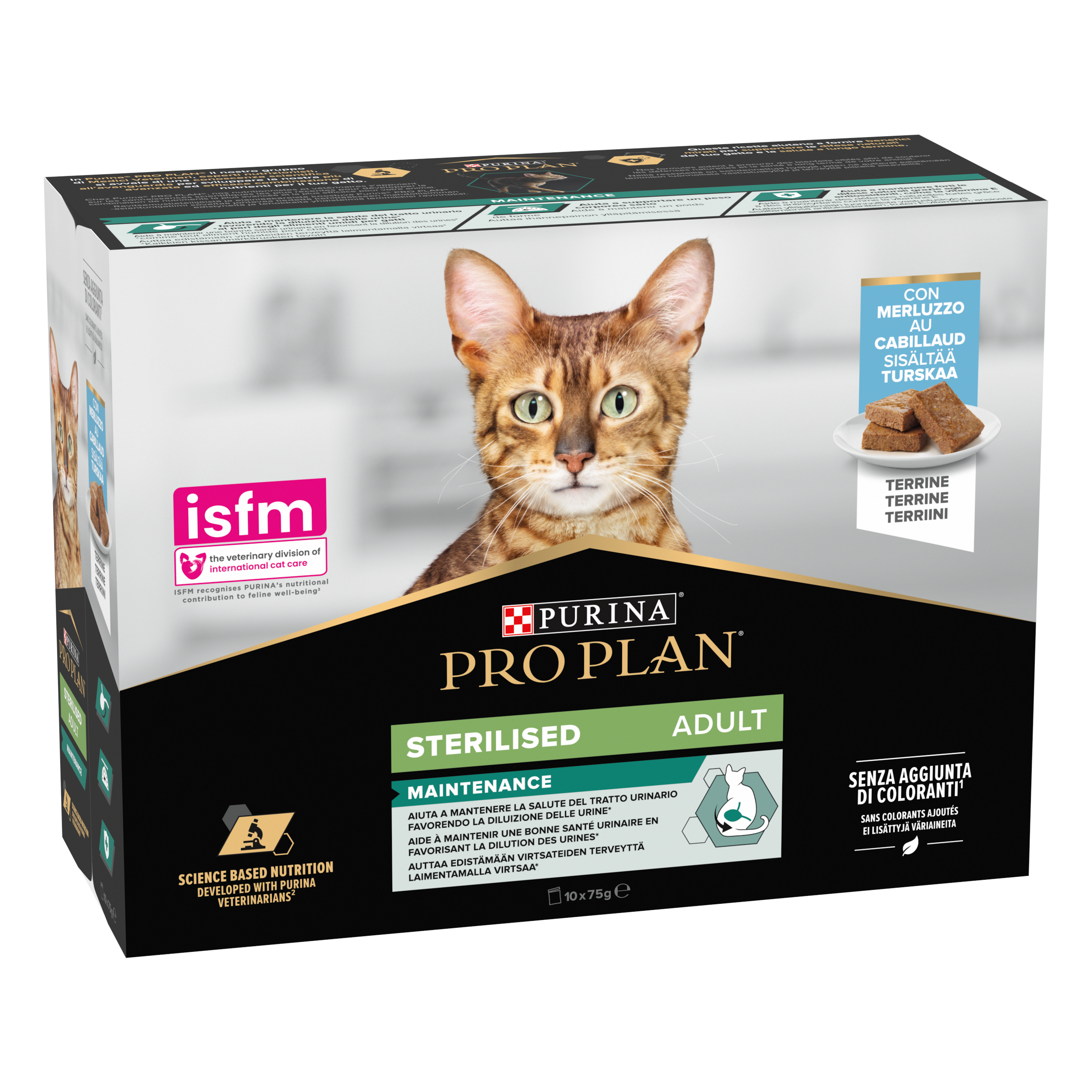 Purina Pro Plan - Terrine pour chat adulte stérilisé au cabillaud 10 x 75 g - Pro Plan - Image 1