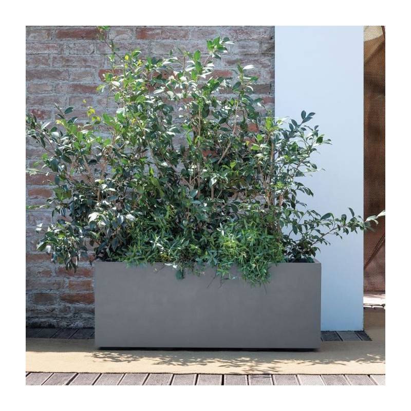 Jardinière muret plastique gris L.99 cm Millennium R - Deroma - Image 5