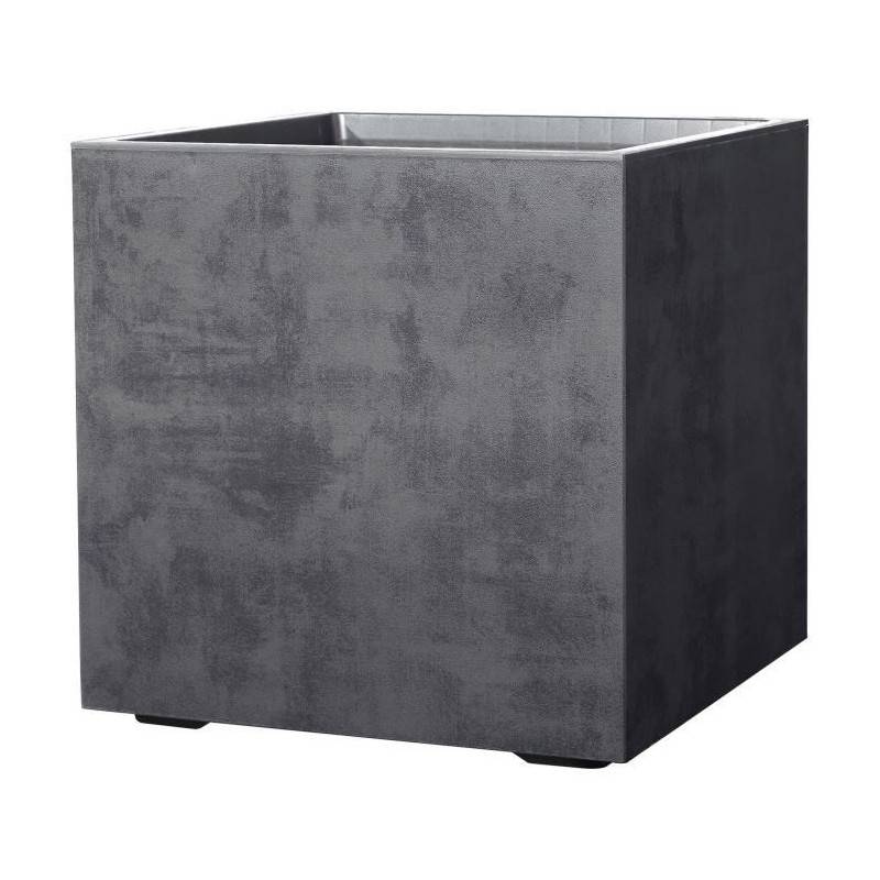 Pot de fleur Cube plastique anthracite L.49 cm H.49.5 cm Millennium R - Deroma - Image 3