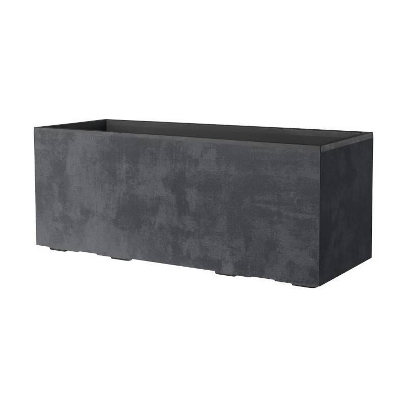 Jardinière muret plastique anthracite L.99 cm H.39 cm - Deroma - Image 4