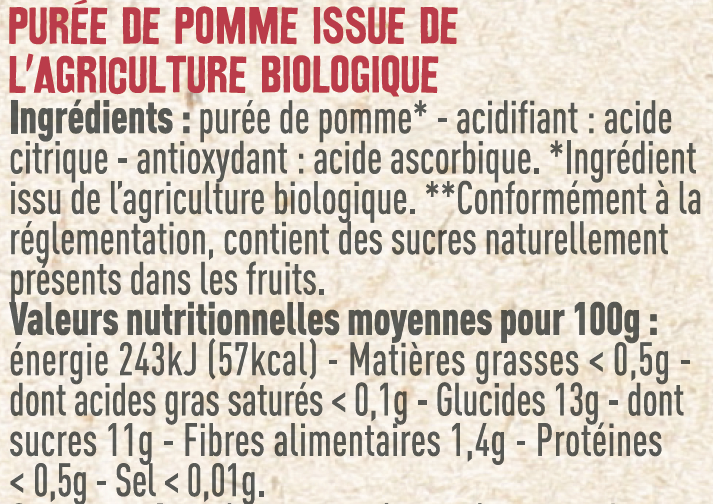 Les Sens du Terroir - Purée de pomme BIO 600 g - Les Sens du Terroir - Image 2