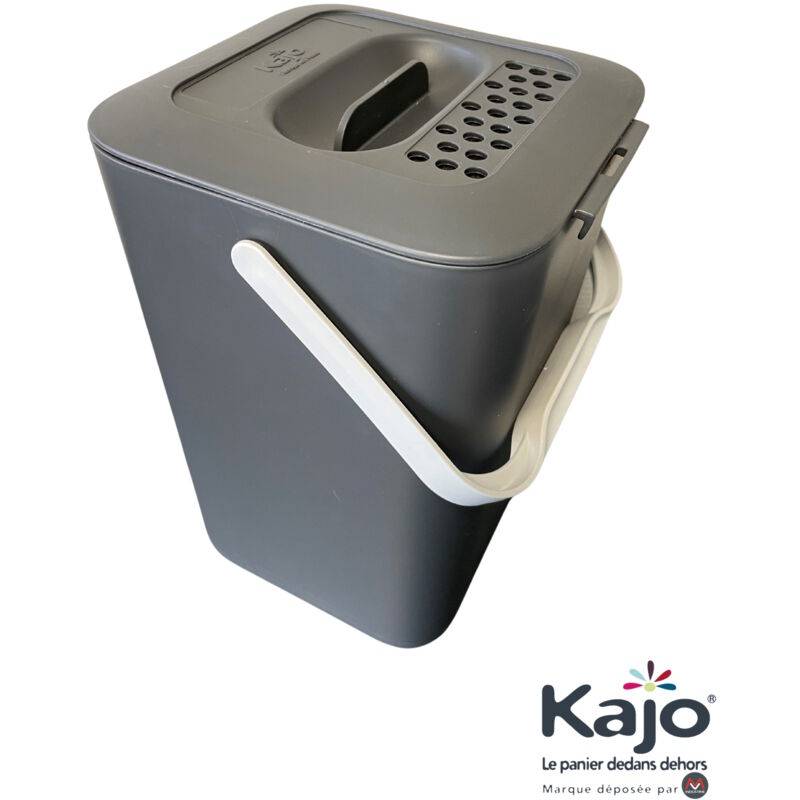Kajo - Seau à compost polypropylène gris souris L.20 cm l.19.5 cm H.29 cm - Kajo - Image 1