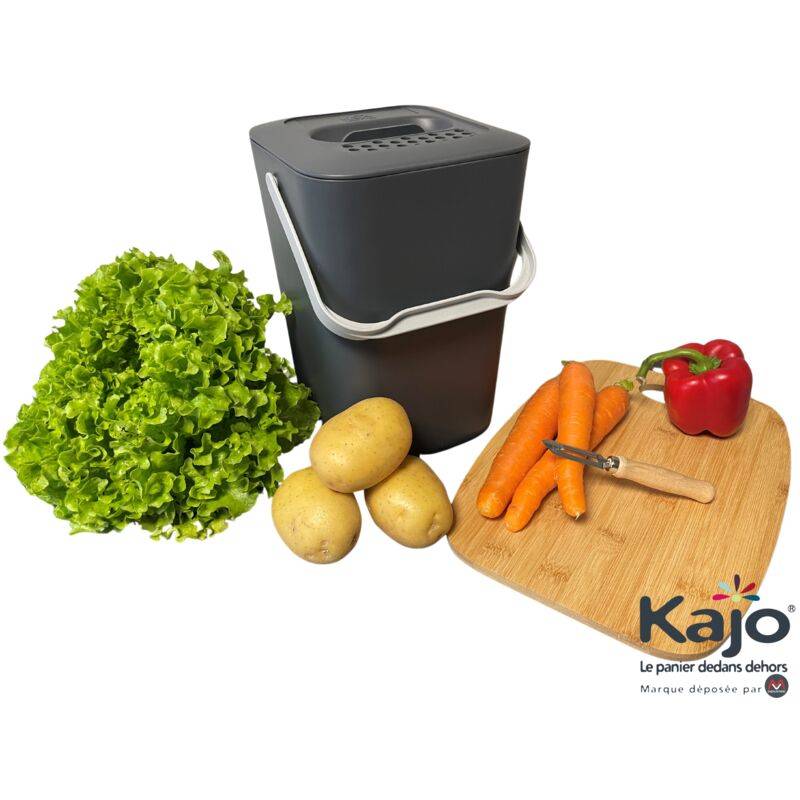 Kajo - Seau à compost polypropylène gris souris L.20 cm l.19.5 cm H.29 cm - Kajo - Image 4