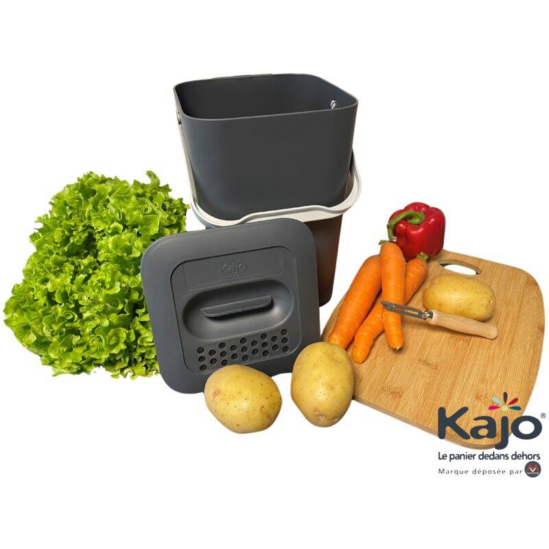 Kajo - Seau à compost polypropylène gris souris L.20 cm l.19.5 cm H.29 cm - Kajo - Image 5