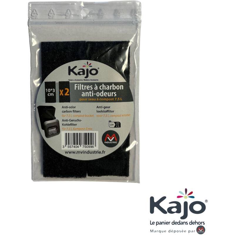 Kajo - Seau à compost avec filtres à charbon actif noir L.10.0 cm l.10.0 cm P.0.01 kg - Kajo