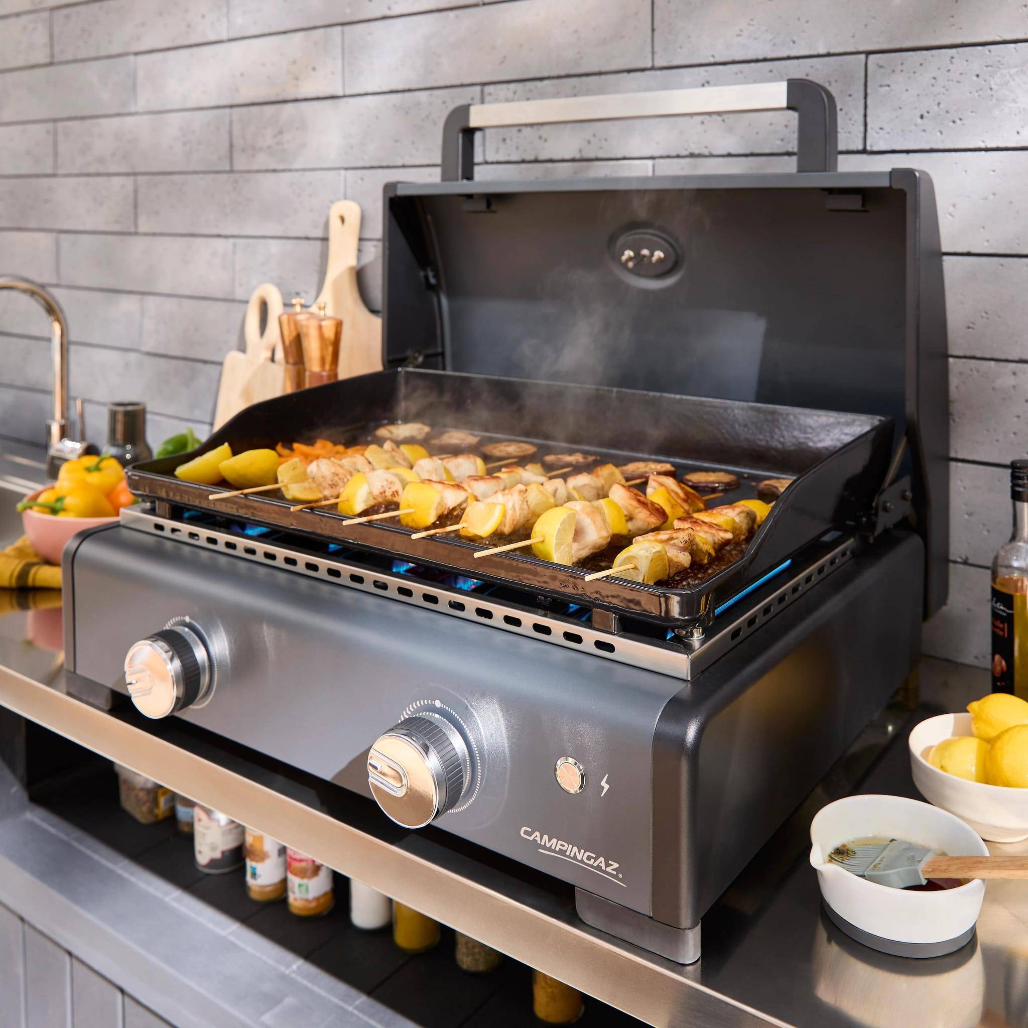 Campingaz - Plancha gaz Sigma 2 Cook fonte émaillée gris L.58xP.36 cm - Campingaz - Image 3