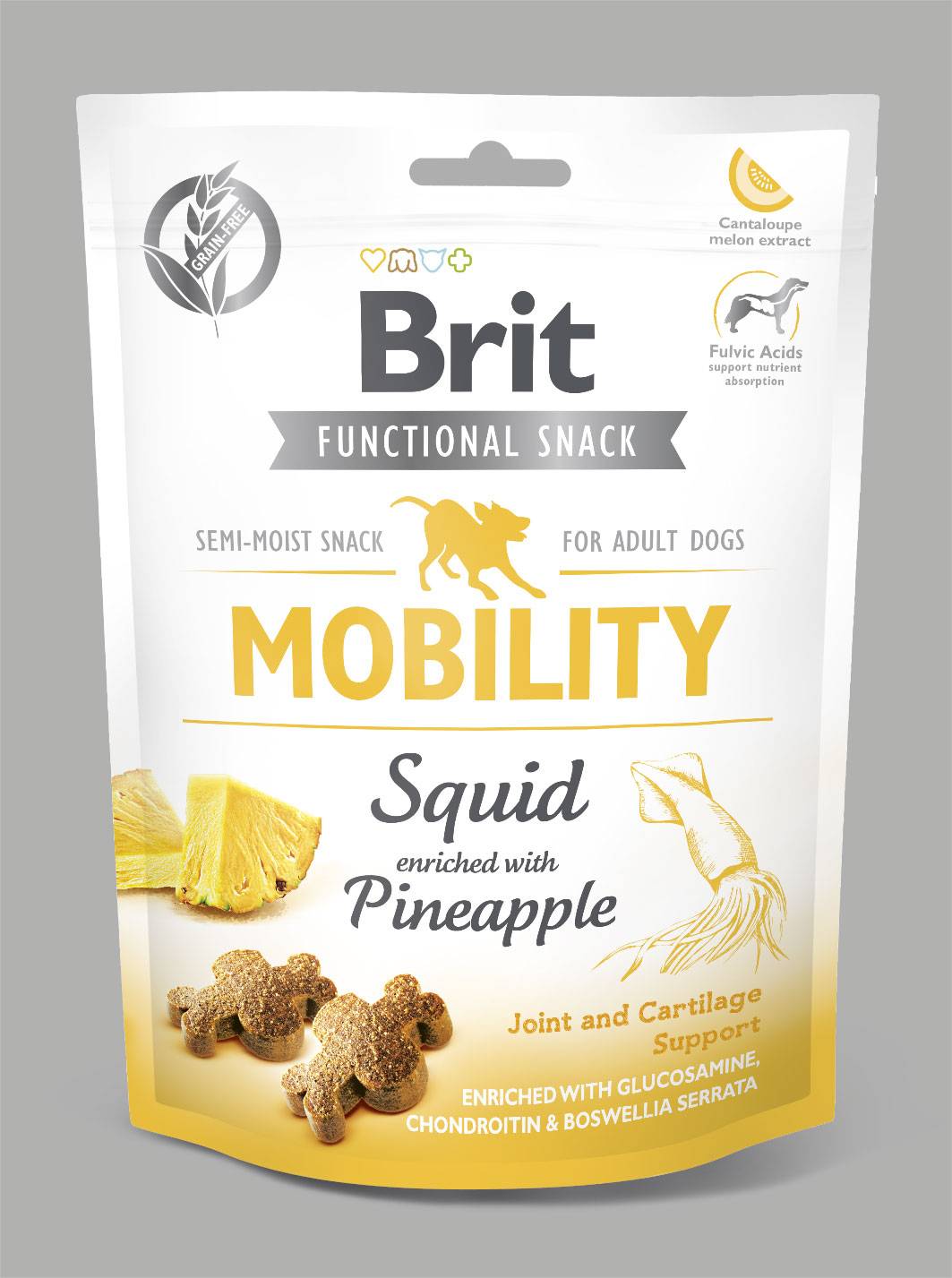 brit - Friandise fonctionnelle pour chien adulte avec soutien des articulation au calamar 150 gr - BRIT
