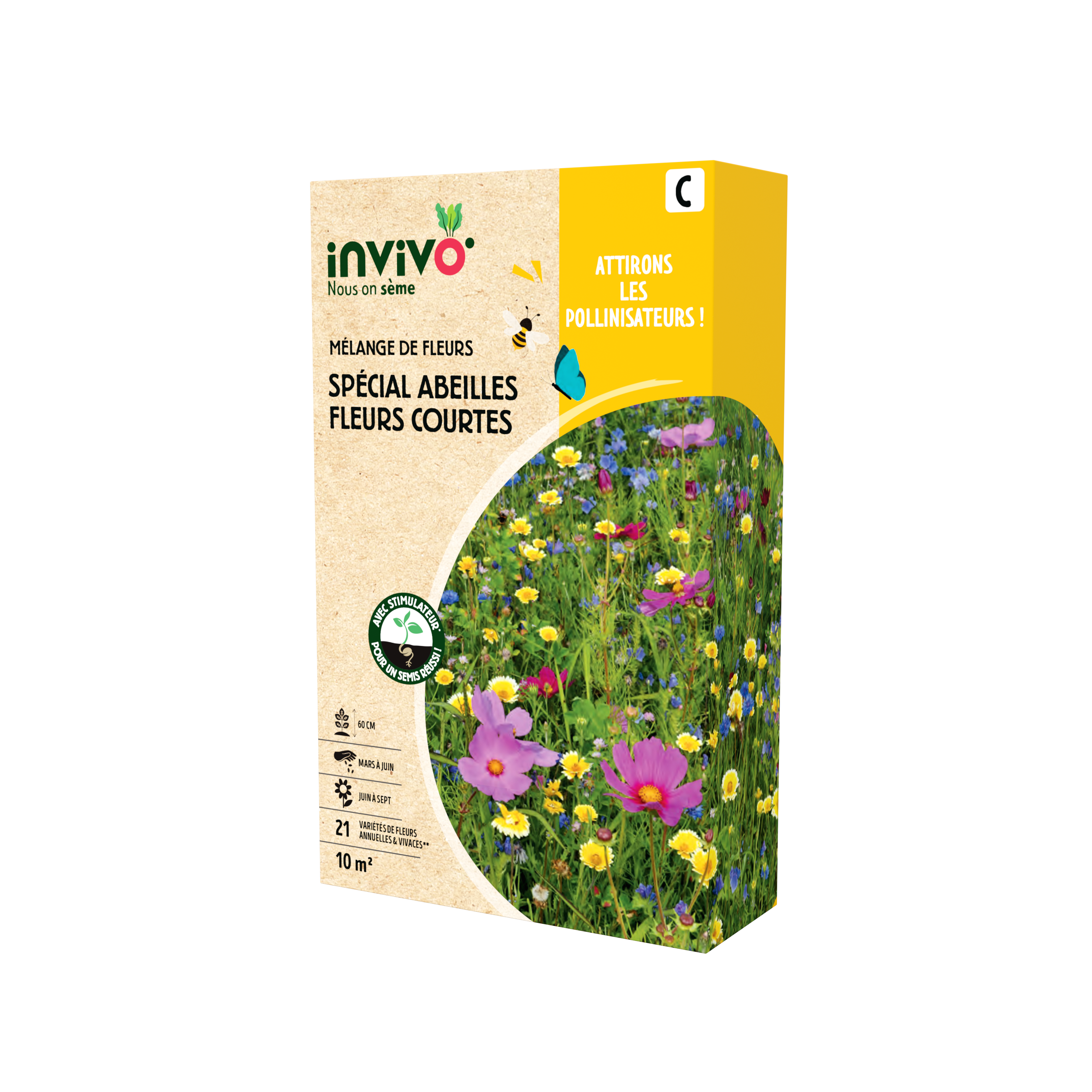 Invivo Nous On Sème - Semences Mélange de fleurs spécial abeilles fleurs courtes 10 m2 - INVIVO Nous on sème - Image 5