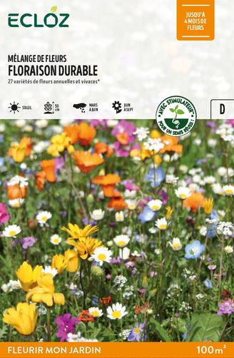 Ecloz - Semences mélange de fleurs floraison durable 100 m2 - ECLOZ
