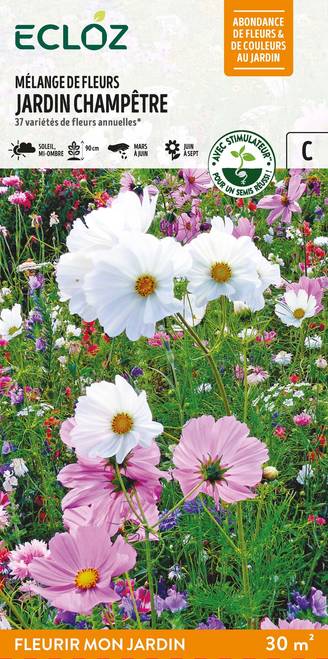 Ecloz - Semences mélange de fleurs jardin champêtre 30 m2 - ECLOZ