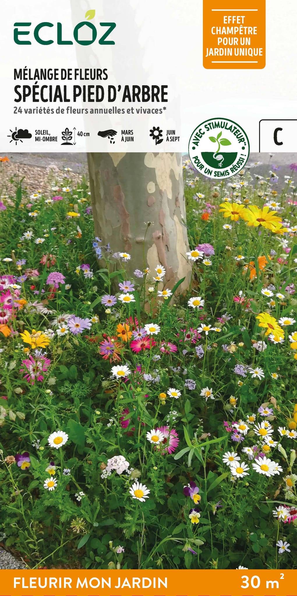 Ecloz - Semences mélange de fleurs spécial pied d'arbre 30 m2 - ECLOZ
