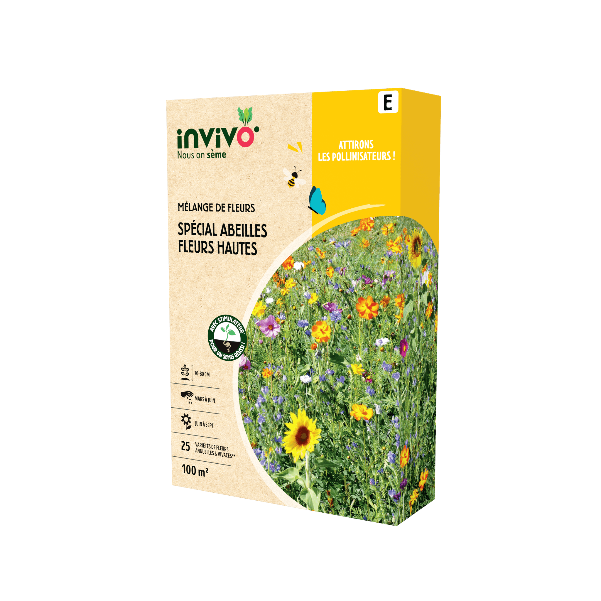 Invivo Nous On Sème - Semences mélange de fleurs spécial abeilles fleurs hautes 100 m2 - INVIVO Nous on sème - Image 5