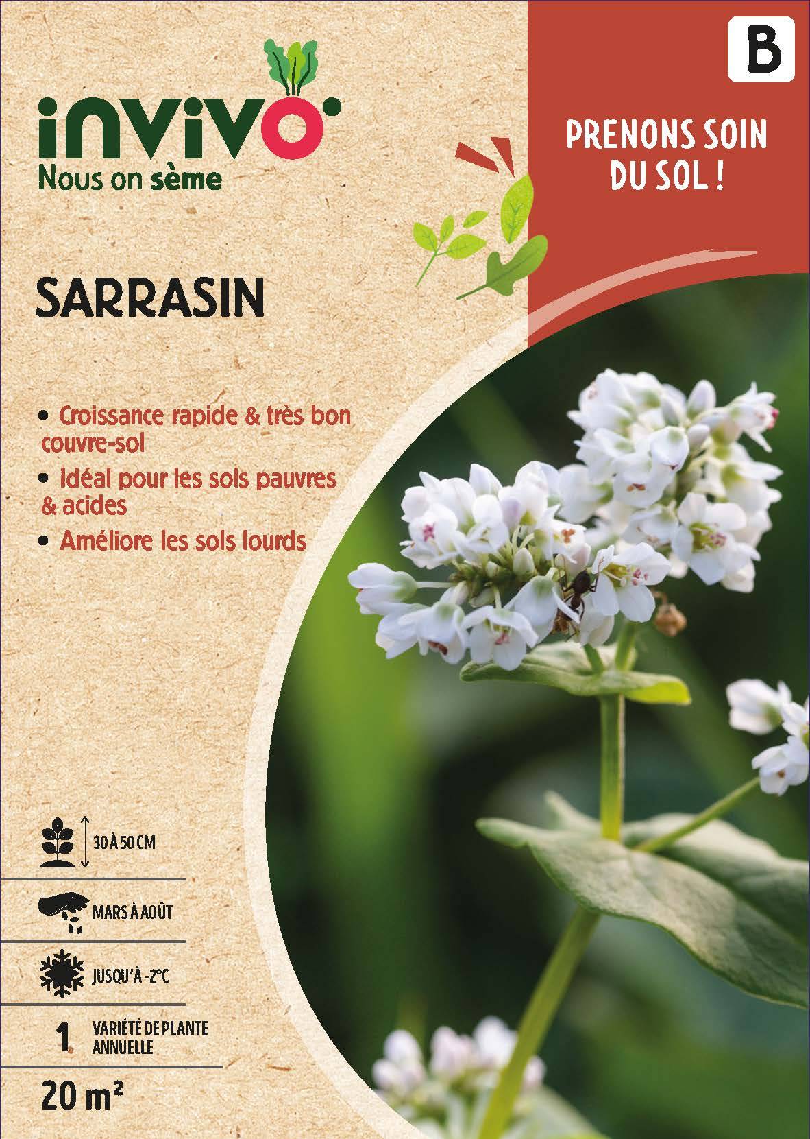 Invivo Nous On Sème - Semences sarrasin 20 m2 - INVIVO Nous on sème