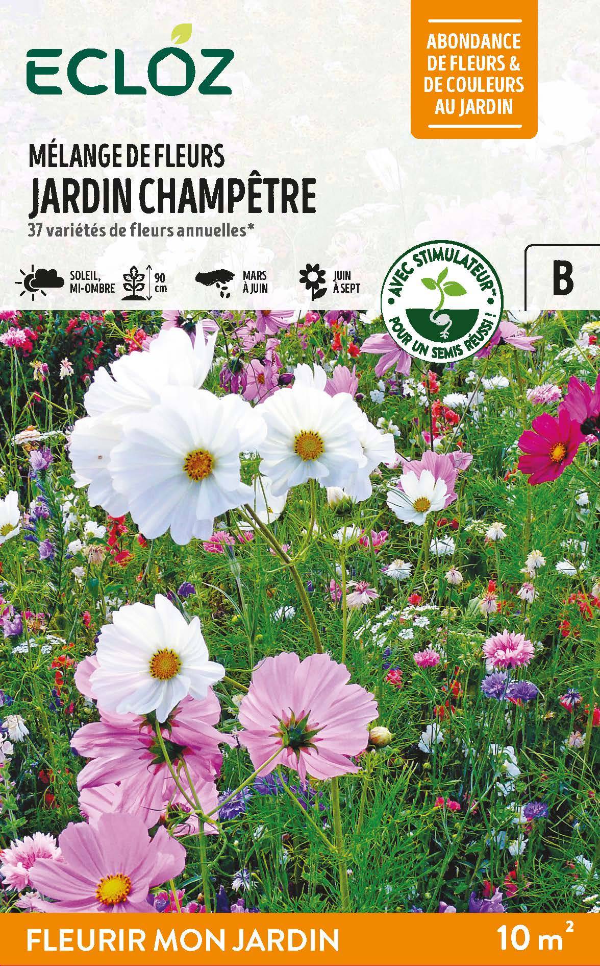Ecloz - Semences mélange de fleurs jardin champêtre 10 m2 - ECLOZ