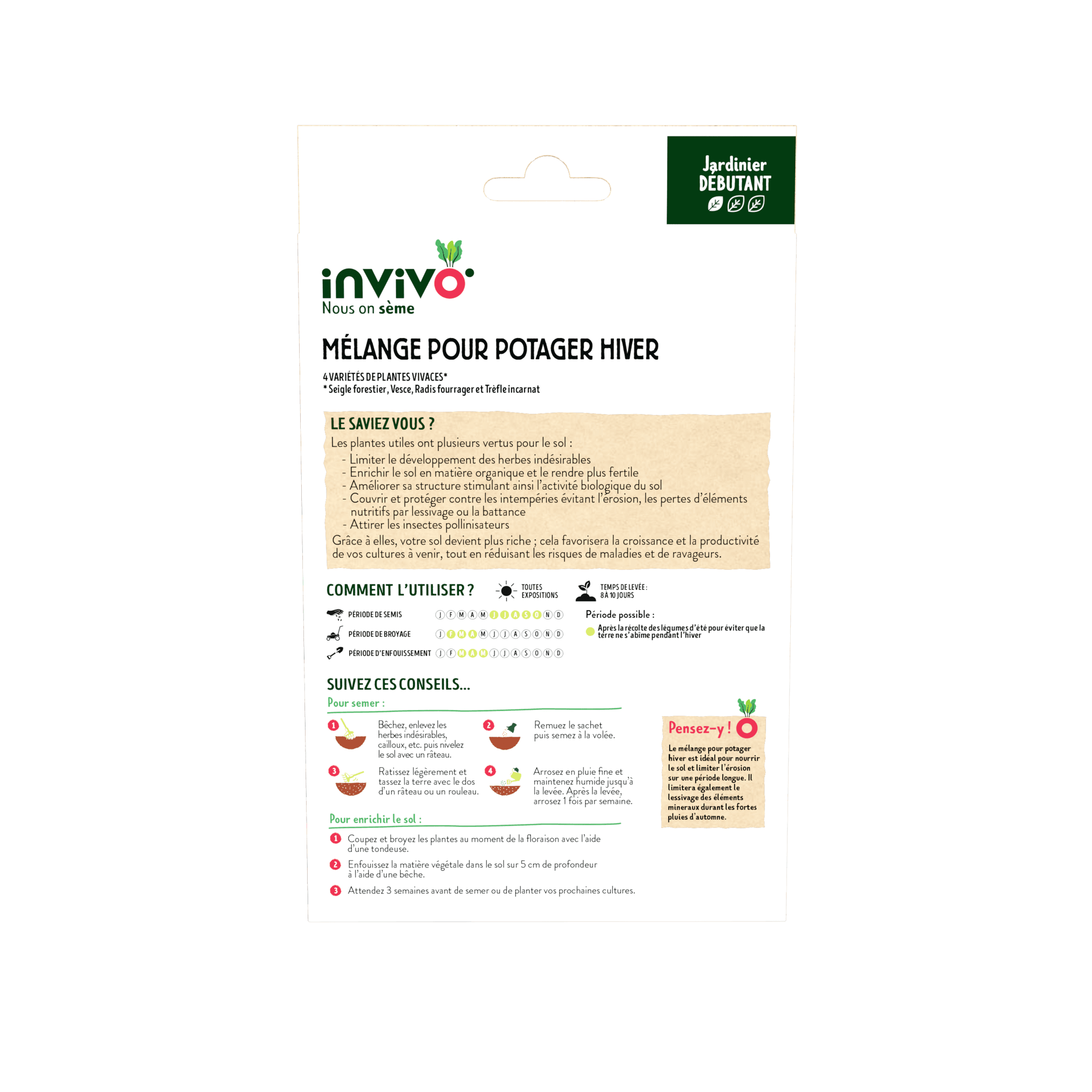 Invivo Nous On Sème - Semences mélange potager hiver 20 m2 - INVIVO Nous on sème - Image 3