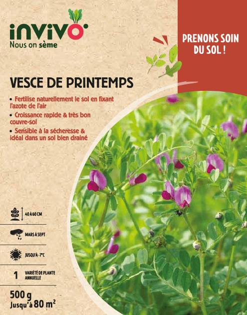 Invivo Nous On Sème - Semences de vesce de printemps 500 g - INVIVO Nous on sème