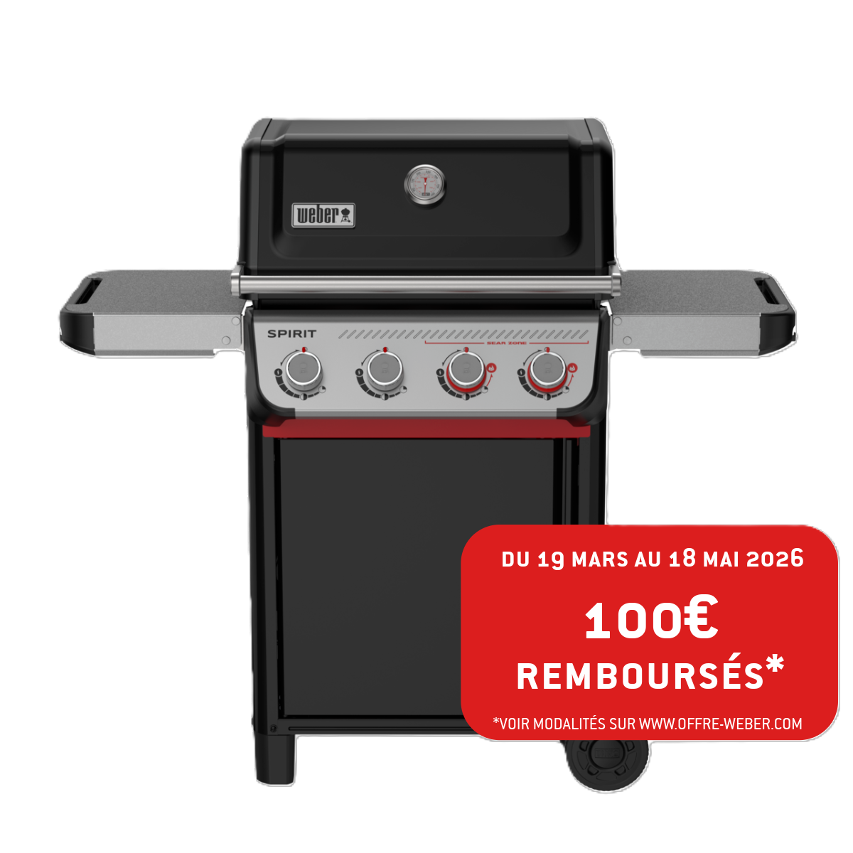 Weber - Barbecue à gaz 4 brûleurs acier avec plancha Spirit E-425 - Weber