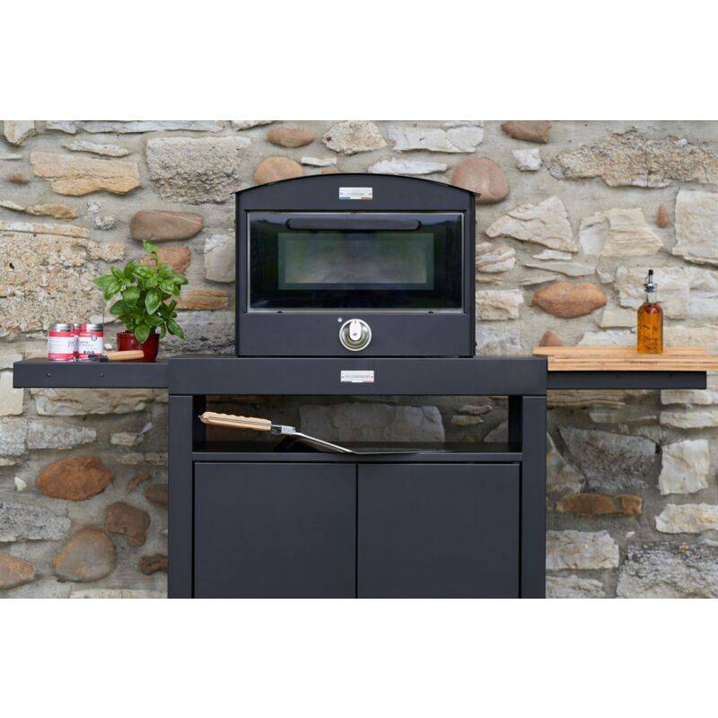 Desserte roulante acier noir L.80 cm l.55 cm H.82.5 cm - Le marquier - Image 1