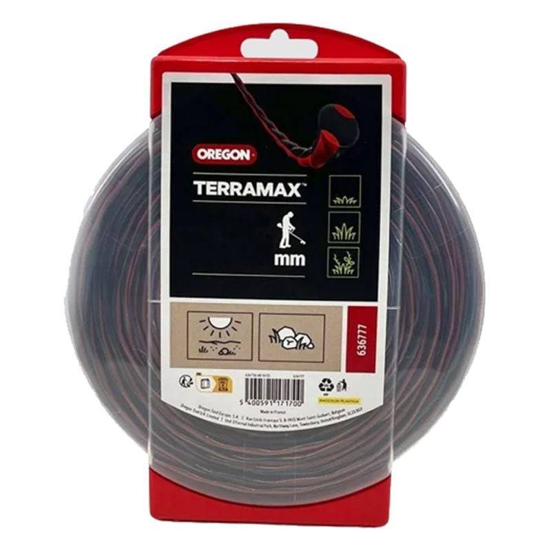 Fil débroussailleuse ovale torsadé terramax rouge/noir Ø3 mm L.44 m - Oregon - Image 1