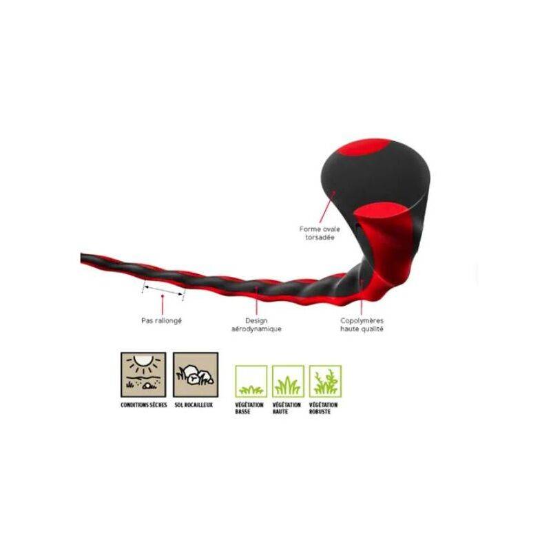 Fil débroussailleuse ovale torsadé Terramax rouge/noir Ø2.7 mm L.56 m 636779 - Oregon - Image 1