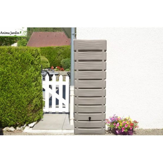 Belli - Récupérateur d'eau de pluie 700L mural robinet, collecteur et couvercle inclus grège DUNE - BELLI - Image 1