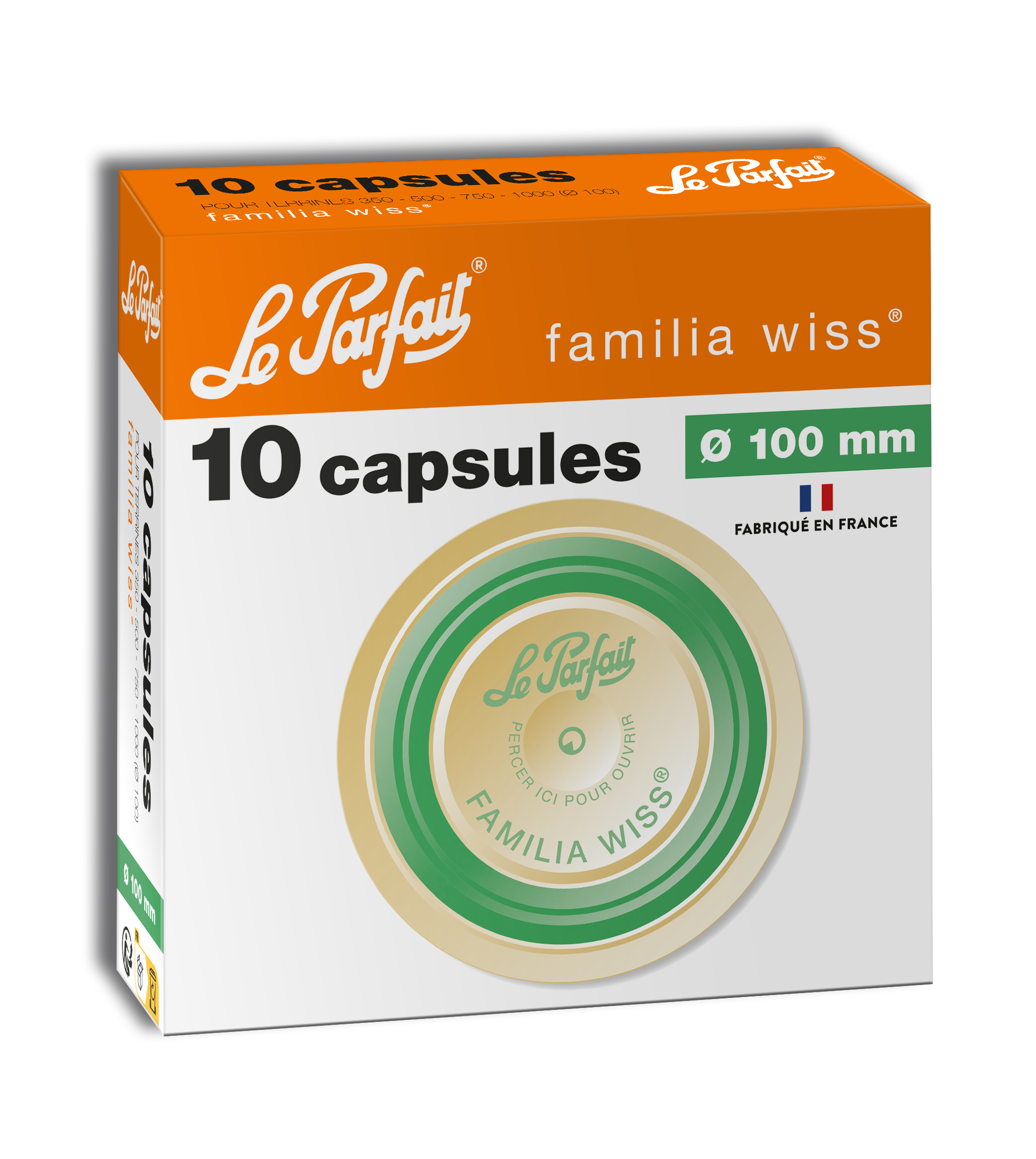 Le Parfait - Capsules Familia Wiss ø100 mm x10 - Le Parfait - Image 1