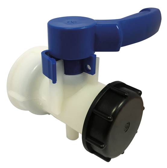 Vanne plastique pour cuve grillagée de 1000 litres, sortie vanne S60x6 sortie cuve Ø60 - Image 2