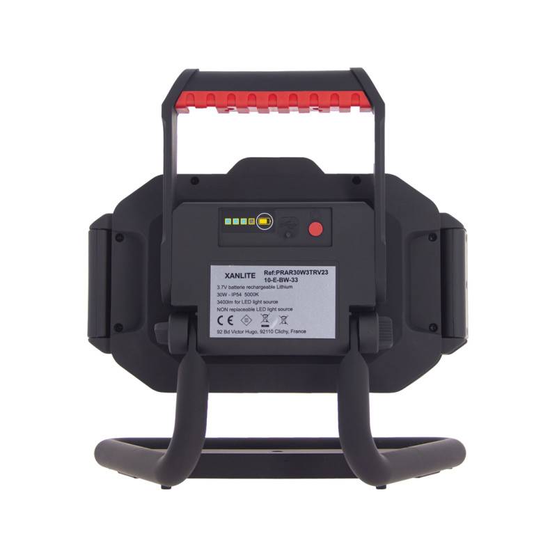 xanlite - Projecteur LED 30W rechargeable USB-C équivalence 200W 3 modes 10h d'autonomie Blanc froid - Image 6