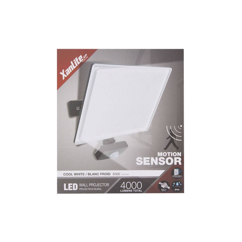 xanlite - Projecteur mural noir LED IP44 détecteur mouvement désactiv. 4200 Lum. Équiv. 250W 6500K Blanc froid - Image 3