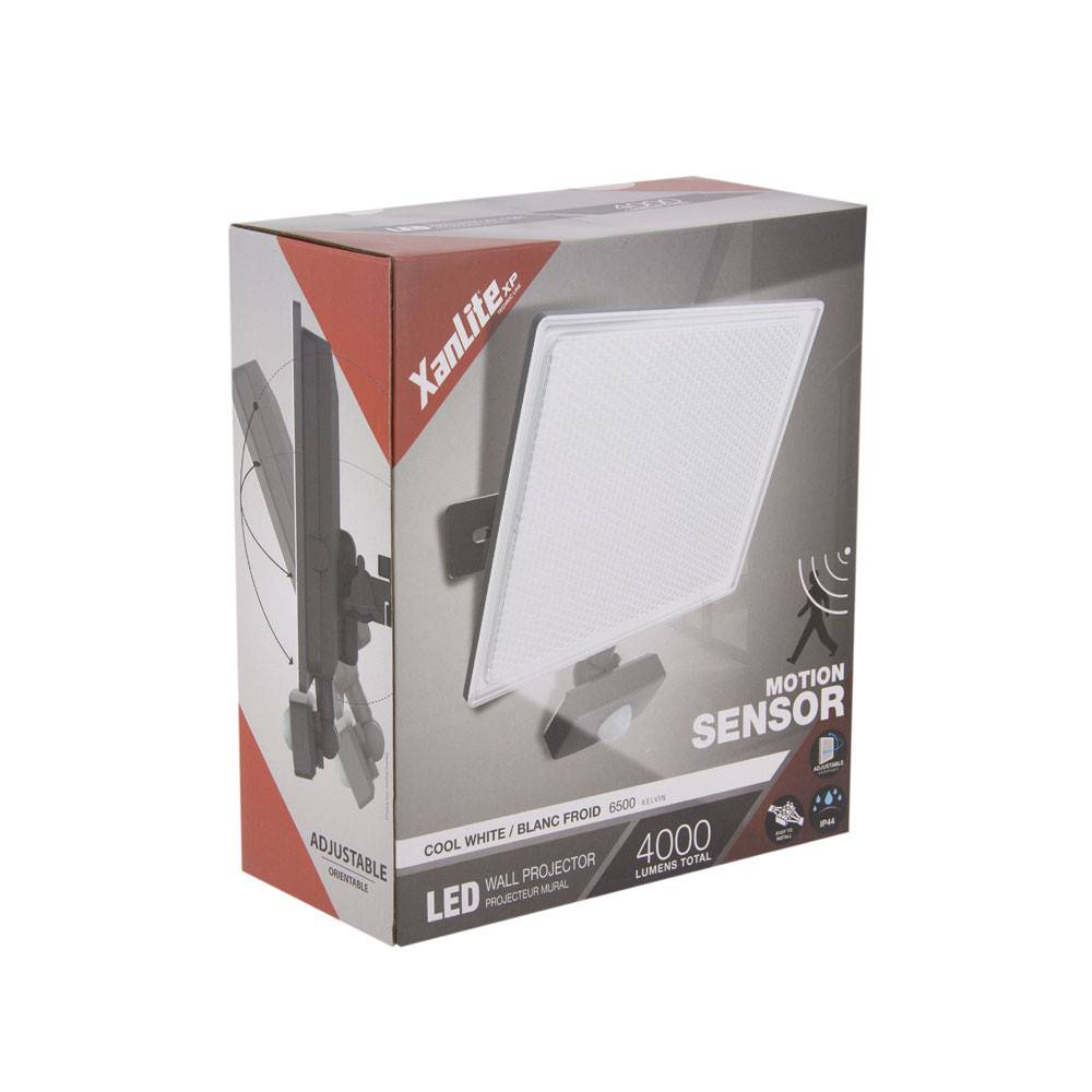 xanlite - Projecteur mural noir LED IP44 détecteur mouvement désactiv. 4200 Lum. Équiv. 250W 6500K Blanc froid - Image 4