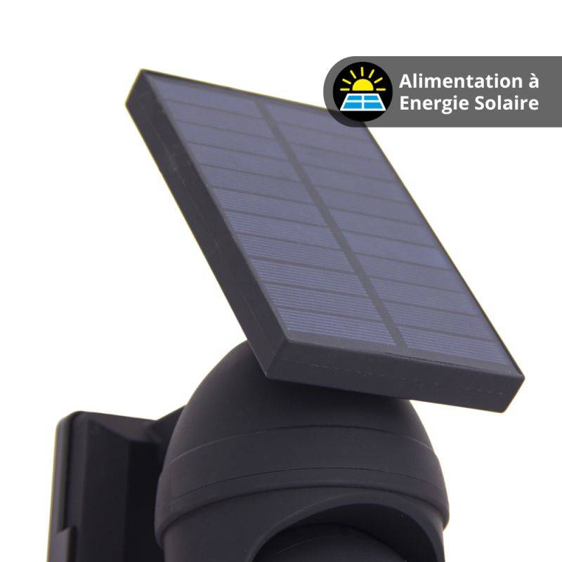 xanlite - Projecteur caméra factice solaire noir LED ,détecteur de mouvement désactivable, IP65, Blanc froid - Image 7
