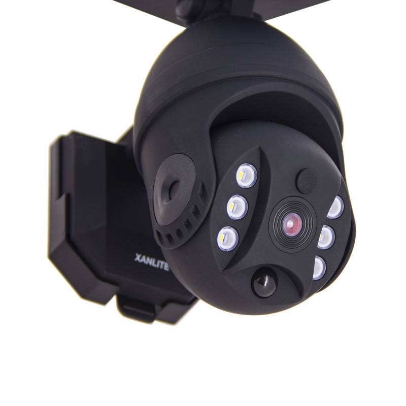 xanlite - Projecteur caméra factice solaire noir LED ,détecteur de mouvement désactivable, IP65, Blanc froid - Image 3