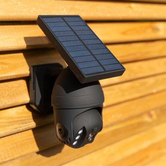 xanlite - Projecteur caméra factice solaire noir LED ,détecteur de mouvement désactivable, IP65, Blanc froid - Image 1