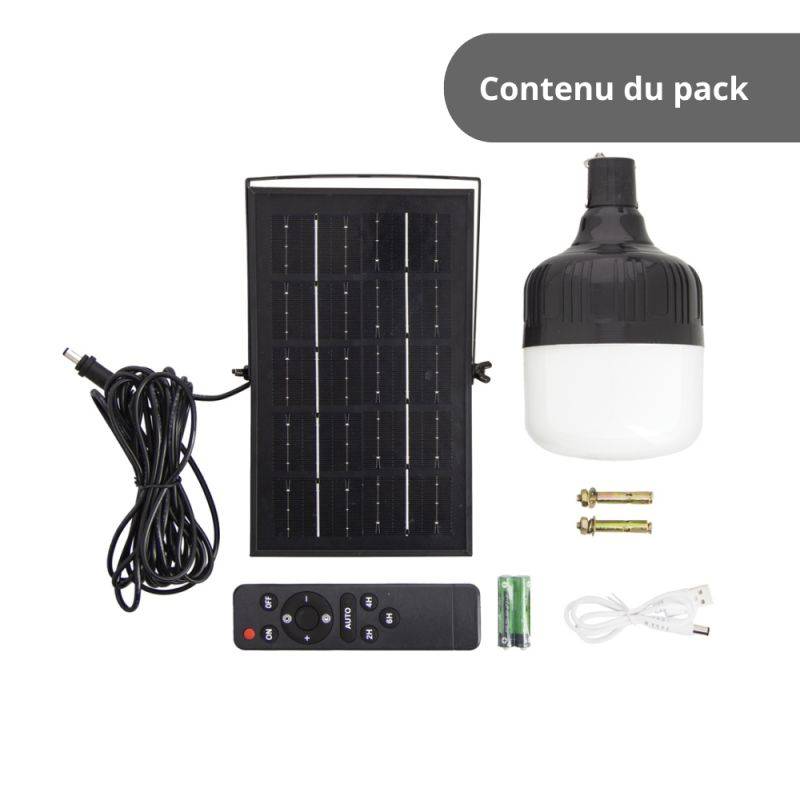 xanlite - Lanterne LED noire à suspendre hybride IP44 rechargeable et solaire 250 Lum. 5000K Blanc neutre - Image 1