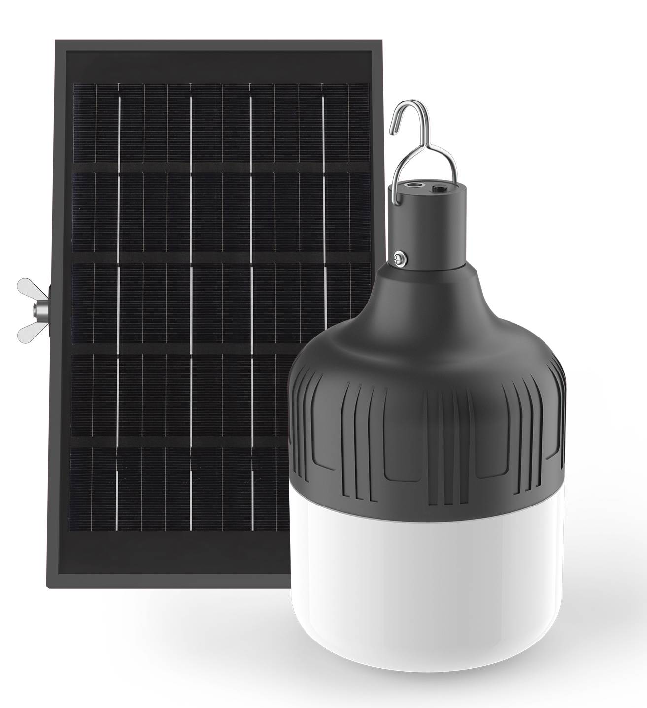 xanlite - Lanterne LED noire à suspendre hybride IP44 rechargeable et solaire 250 Lum. 5000K Blanc neutre - Image 7