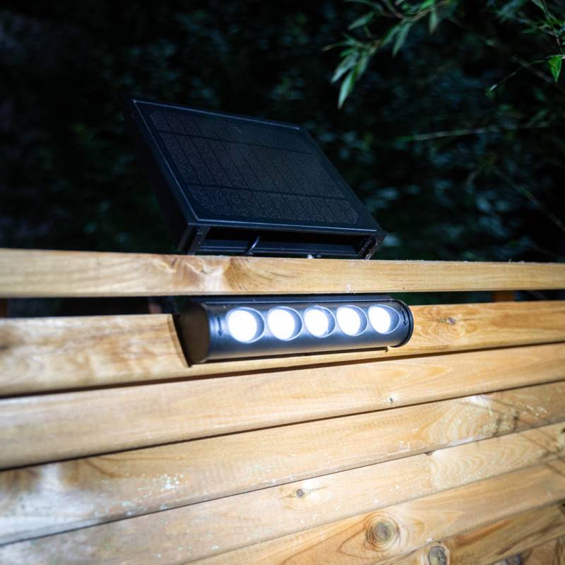 xanlite - Réglette solaire LED avec panneau déporté noir, 8 modes d'éclairage, IP65, 1000 Lumens, Blanc froid - Image 3