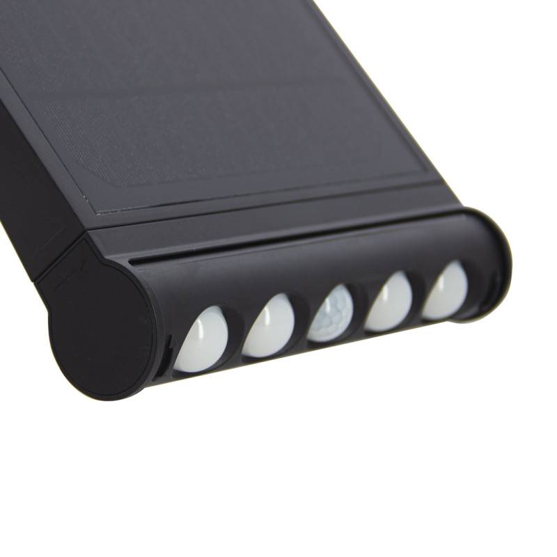 xanlite - Réglette solaire LED avec panneau déporté noir, 8 modes d'éclairage, IP65, 1000 Lumens, Blanc froid