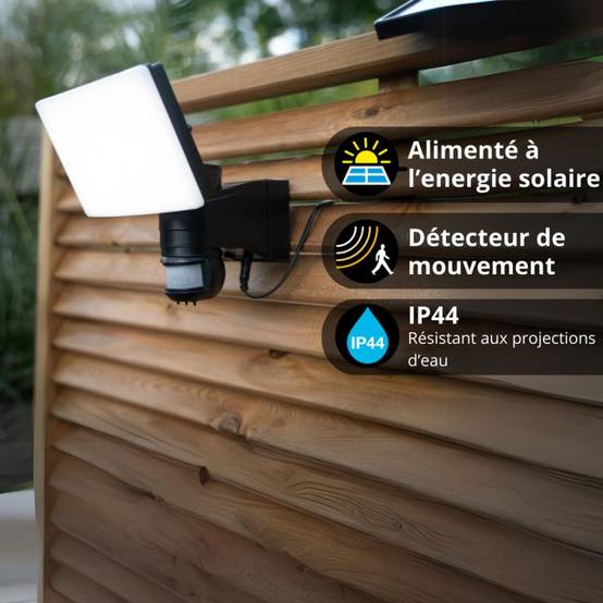 xanlite - Projecteur mural solaire LED, détecteur de mouvement désactivable, IP44, 1000 Lumens, Blanc froid - Image 7