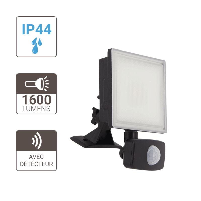 xanlite - Projecteur mural noir LED IP44 détecteur mouvement désactiva. 1600 Lum. Équiv100W 6500K Blanc froid - Image 3