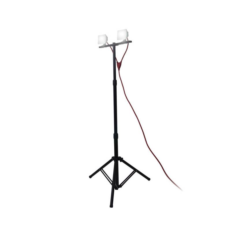 xanlite - Projecteur LED chantier IP44 secteur trépied 2 têtes équivalence 105W 2X800 lum. 6500K Blanc froid - Image 6