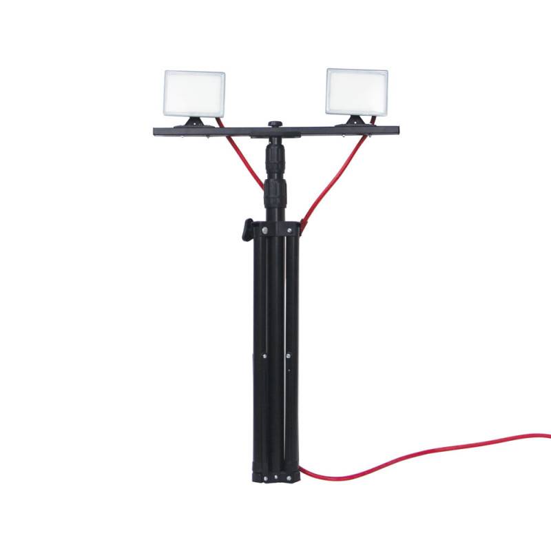 xanlite - Projecteur LED chantier IP44 secteur trépied 2 têtes équivalence 105W 2X800 lum. 6500K Blanc froid - Image 7