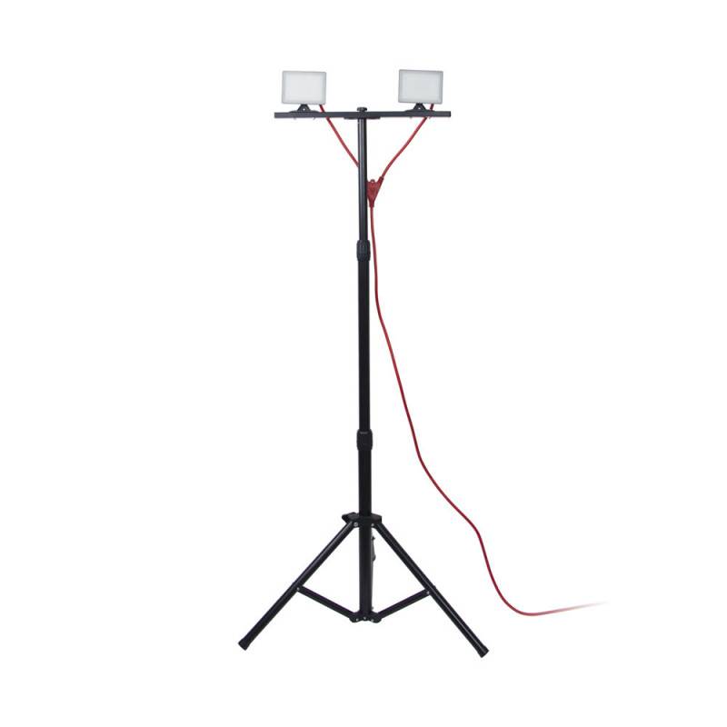 xanlite - Projecteur LED chantier IP44 secteur trépied 2 têtes équivalence 105W 2X800 lum. 6500K Blanc froid - Image 10