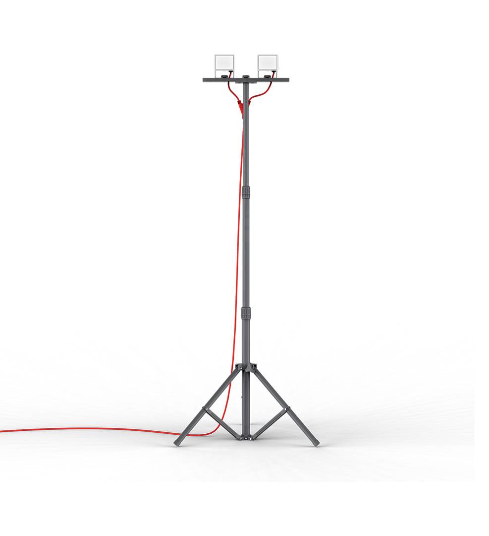 xanlite - Projecteur LED chantier IP44 secteur trépied 2 têtes équivalence 105W 2X800 lum. 6500K Blanc froid - Image 11
