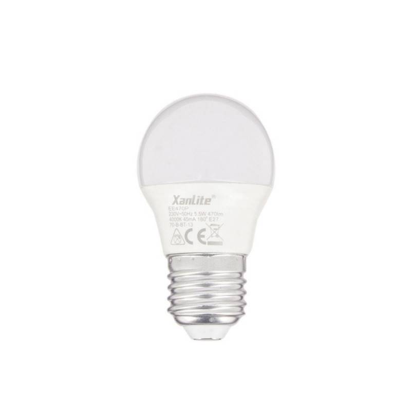 xanlite - Ampoule SMD LED P45 Opaque, culot E27, 470 Lumens, équivalence 40W, 2700K, Blanc chaud - Image 4
