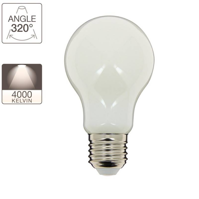 xanlite - Ampoule Filament LED A60 Opaque, culot E27, 1055 Lumens, équivalence 75W, 4000K, Blanc neutre - Image 2