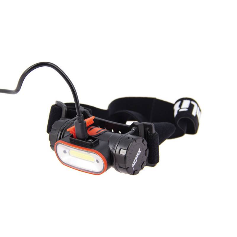 xanlite - Lampe torche frontale LED orientable USB recharg. 350 Lum. 3 modes, auto 6h 6500K Blanc froid - Image 2