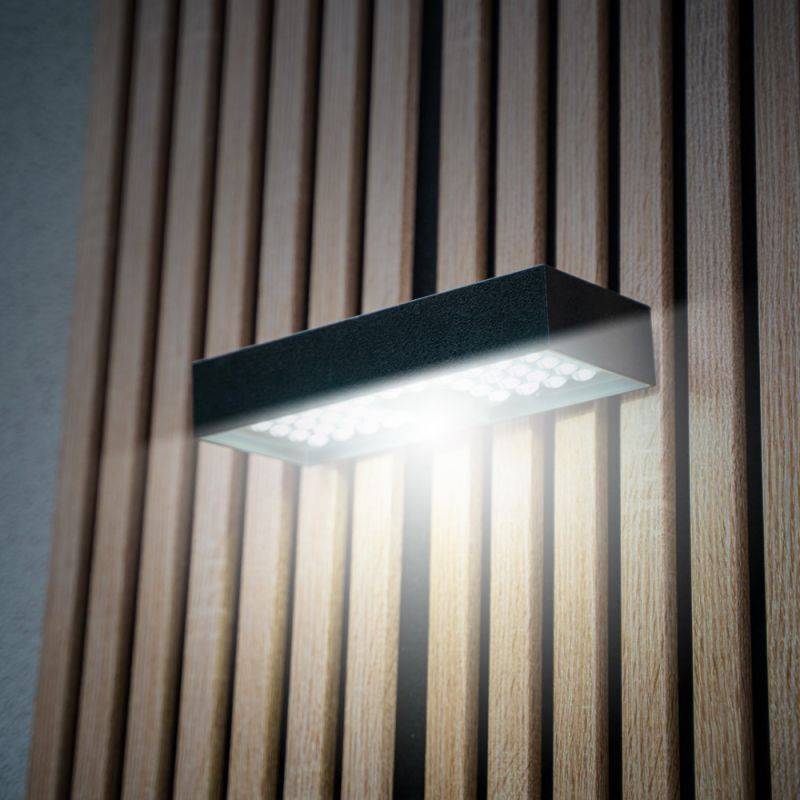 xanlite - Applique solaire LED noire, détecteur de mouvement désactivable, IP44, 900 Lm, 4000K, Blanc neutre