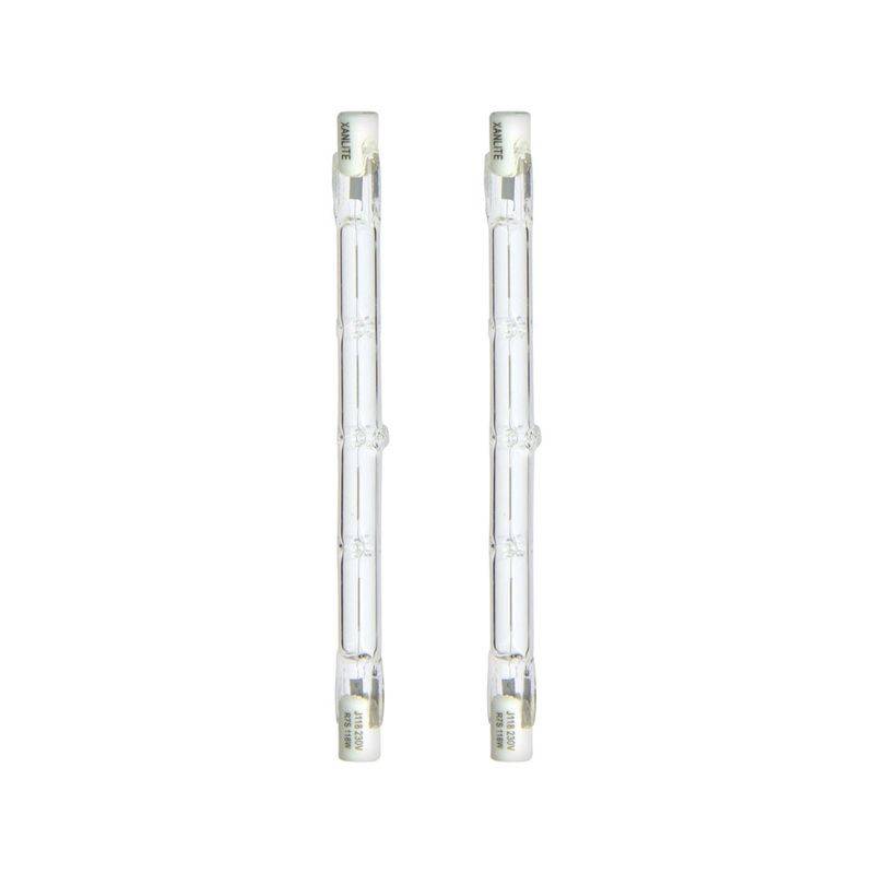 xanlite - Lot de 2 ampoules halogènes dimmables culot R7S 118mm 2200 Lum. équivalence 138W 2900K Blanc chaud - Image 1