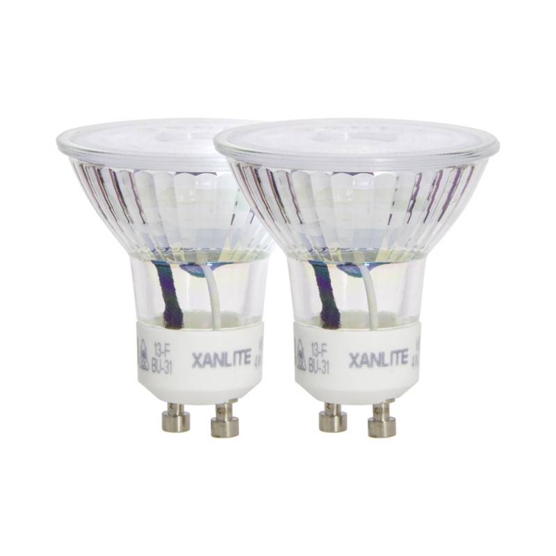 xanlite - Lot de 2 ampoules SMD LED  spots, culot GU10, 345 Lumens, équivalence 35W, 4000K, Blanc neutre - Image 1