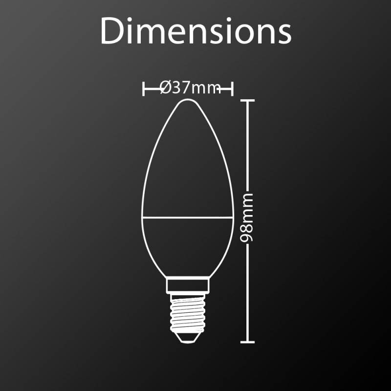 xanlite - Lot de 5 ampoules SMD LED Flamme Opaques, culot E14, 470 Lm, équivalence 40W, 4000K, Blanc neutre - Image 2